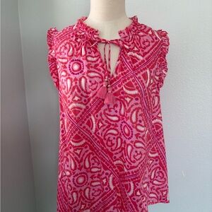 Vineyard Vines Pink and White Patterned Blouse